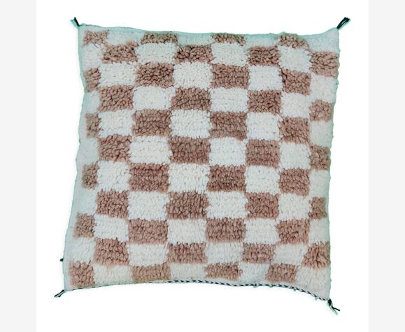 Coussin berbère échiquier marron Béni Ouarain