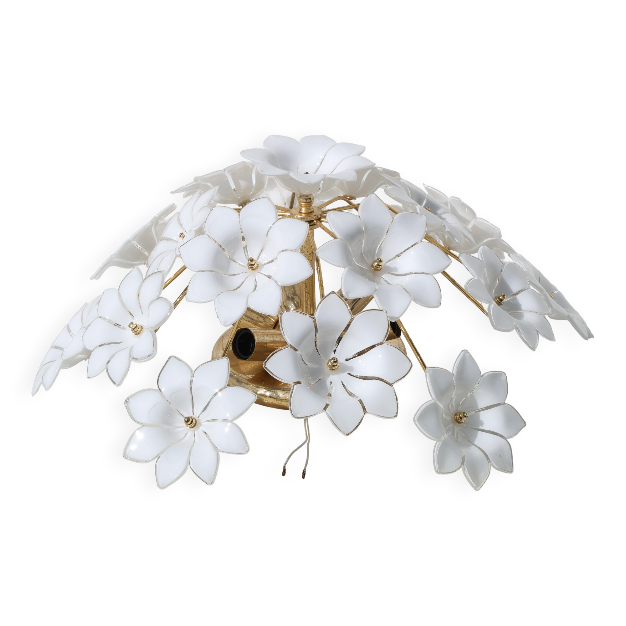 Audrey Hepburn, Delicious Murano Glass Ceiling Light White Wall Light Flowe