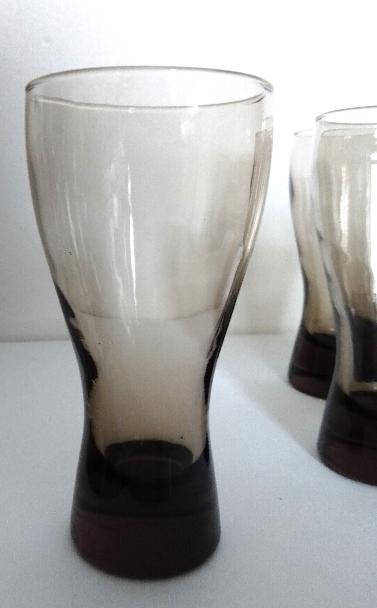 Set of 5 smoked glass soda glasses