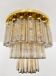 Large Brass and Smoked Glass Chandelier by Glashütte Limburg