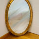 Miroir ovale doré, années 50/60