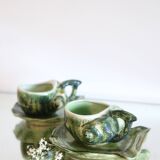 Pair of slip cups and saucers