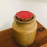 Lot de deux pots à moutarde anciens en grès