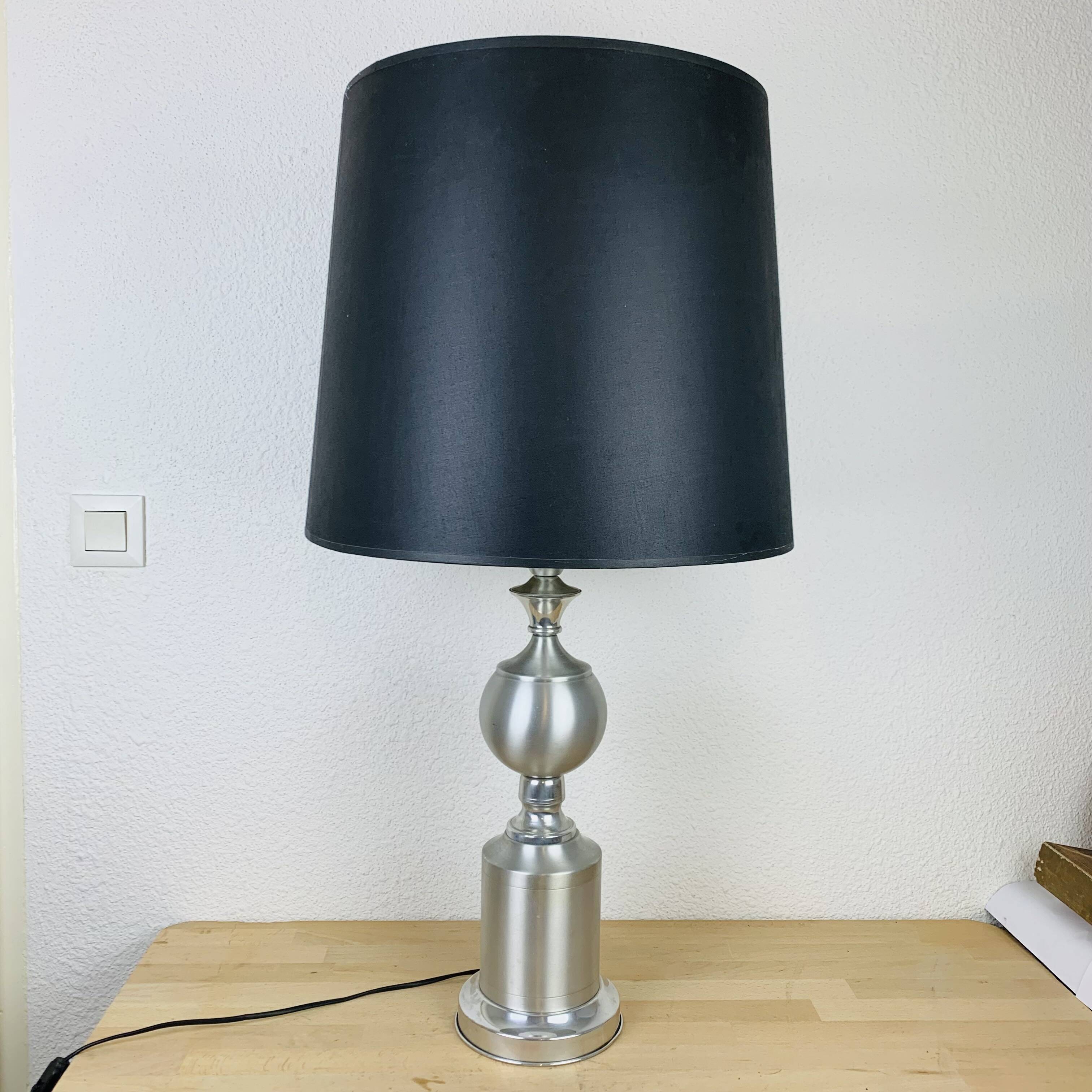 Brushed aluminum lamp from the 70s