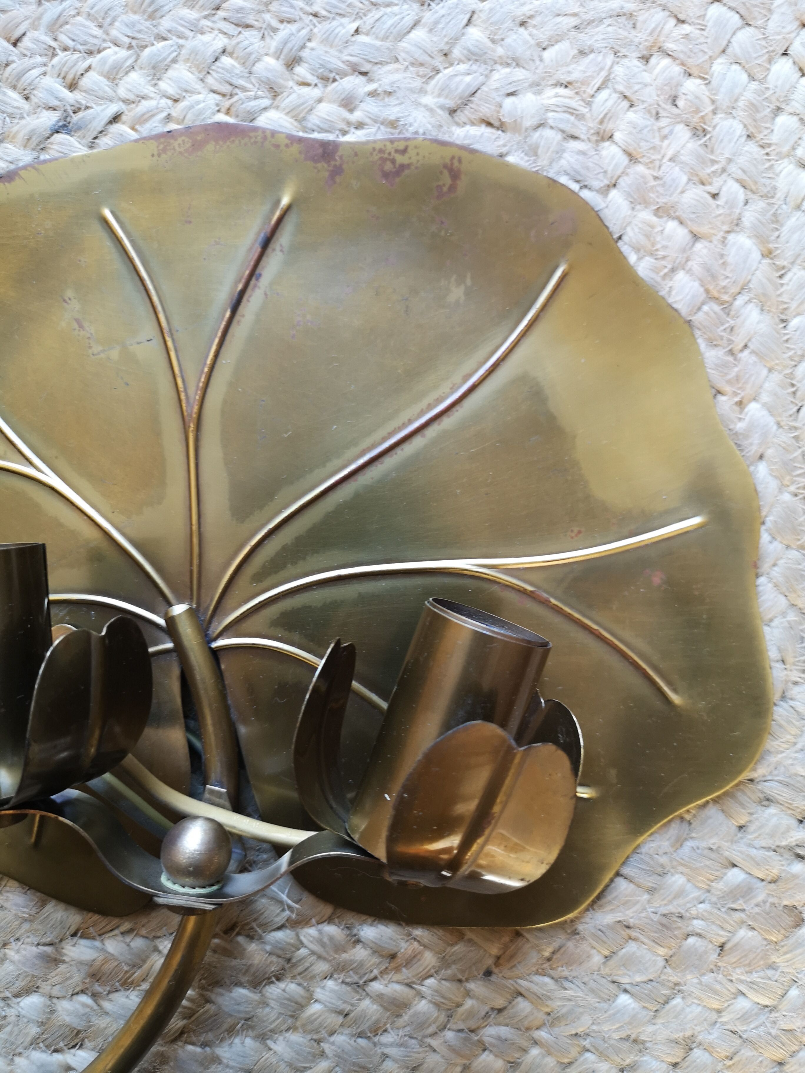 Set of 2 brass wall sconces