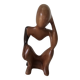 Wooden statuette sculpture of a thinking man design