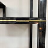 Pierre Vandel Paris shelf, black and gold, 1970s, France