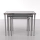 Nesting tables chrome frame smoked glass 1970s