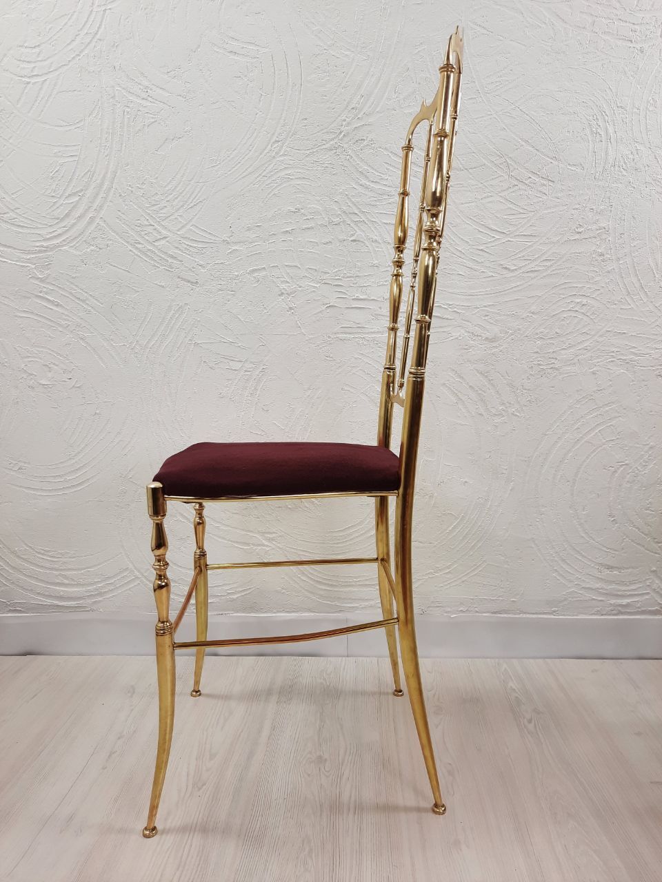 Pair of chiavarine chairs, brass