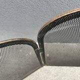 1960s brass fireplace screen, vintage spark guard