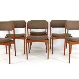 Set of 6 Erik Buch dining chairs 'Kongvund' - danish design teak
