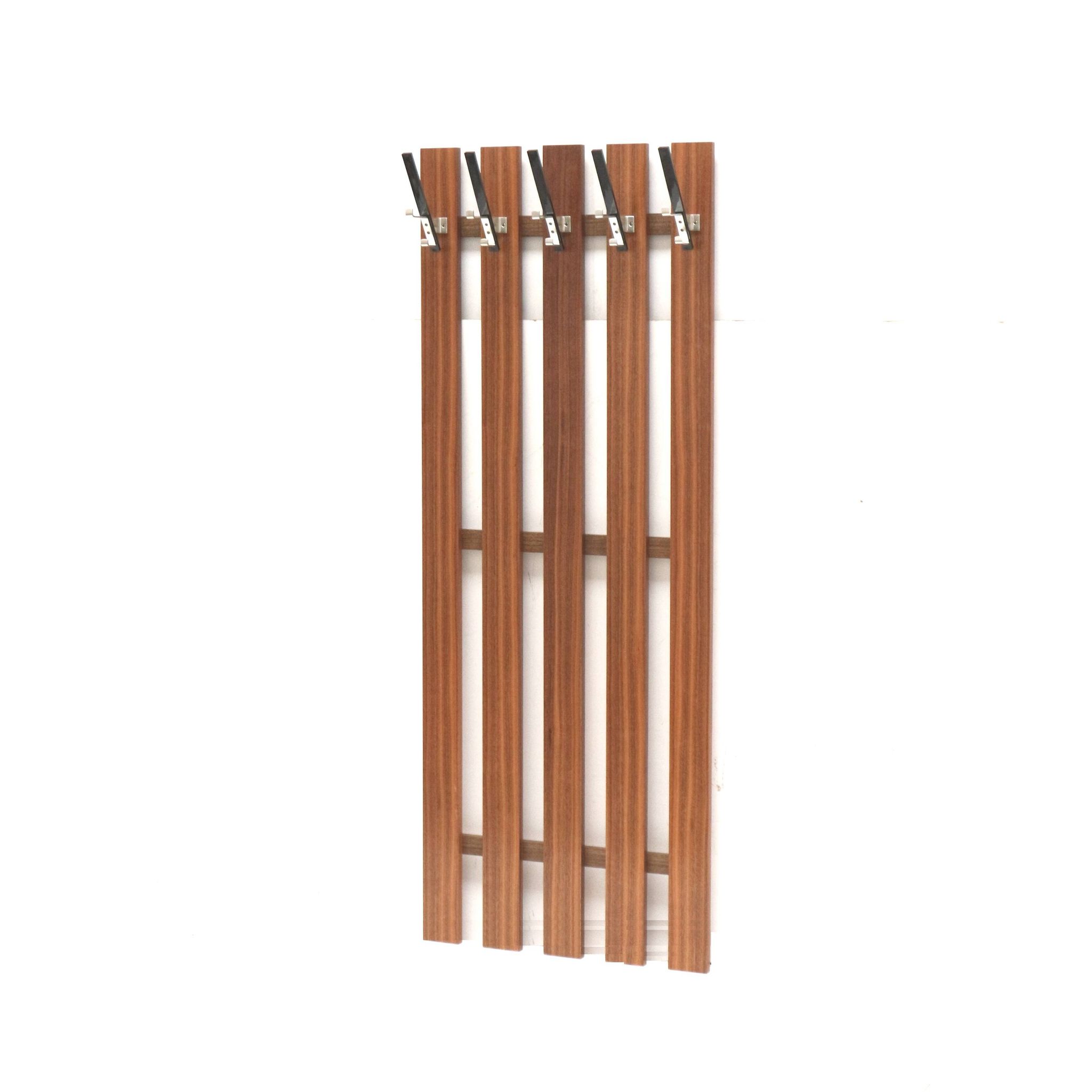 Large vintage coat rack with hooks made in the 60s