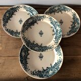 Set of 4 flat plates made of Marine earthenware