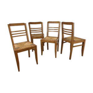 set de 4 chaises paillées