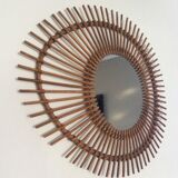 Rattan free-form mirror from the 50s and 60s