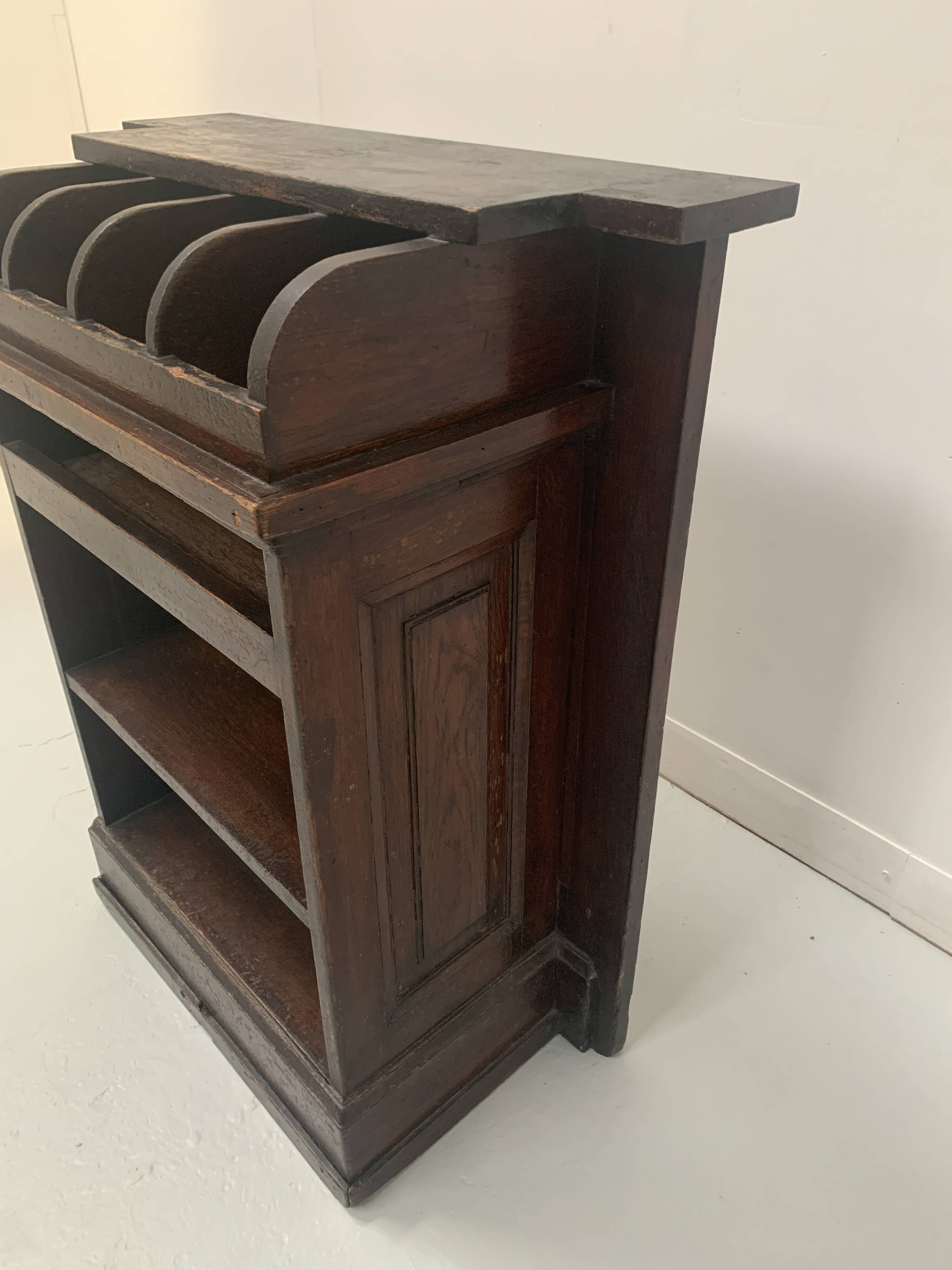 20th century solid oak restaurant cutlery trolley