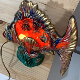 Veilleuse poisson en céramique vintage