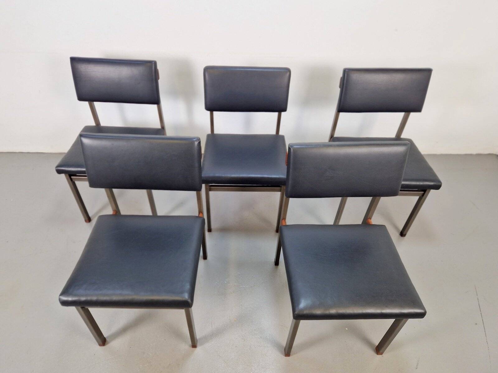 Pali Dining Chairs and Table by Louis van Teeffelen for Wébé, 1960s, Set of 6