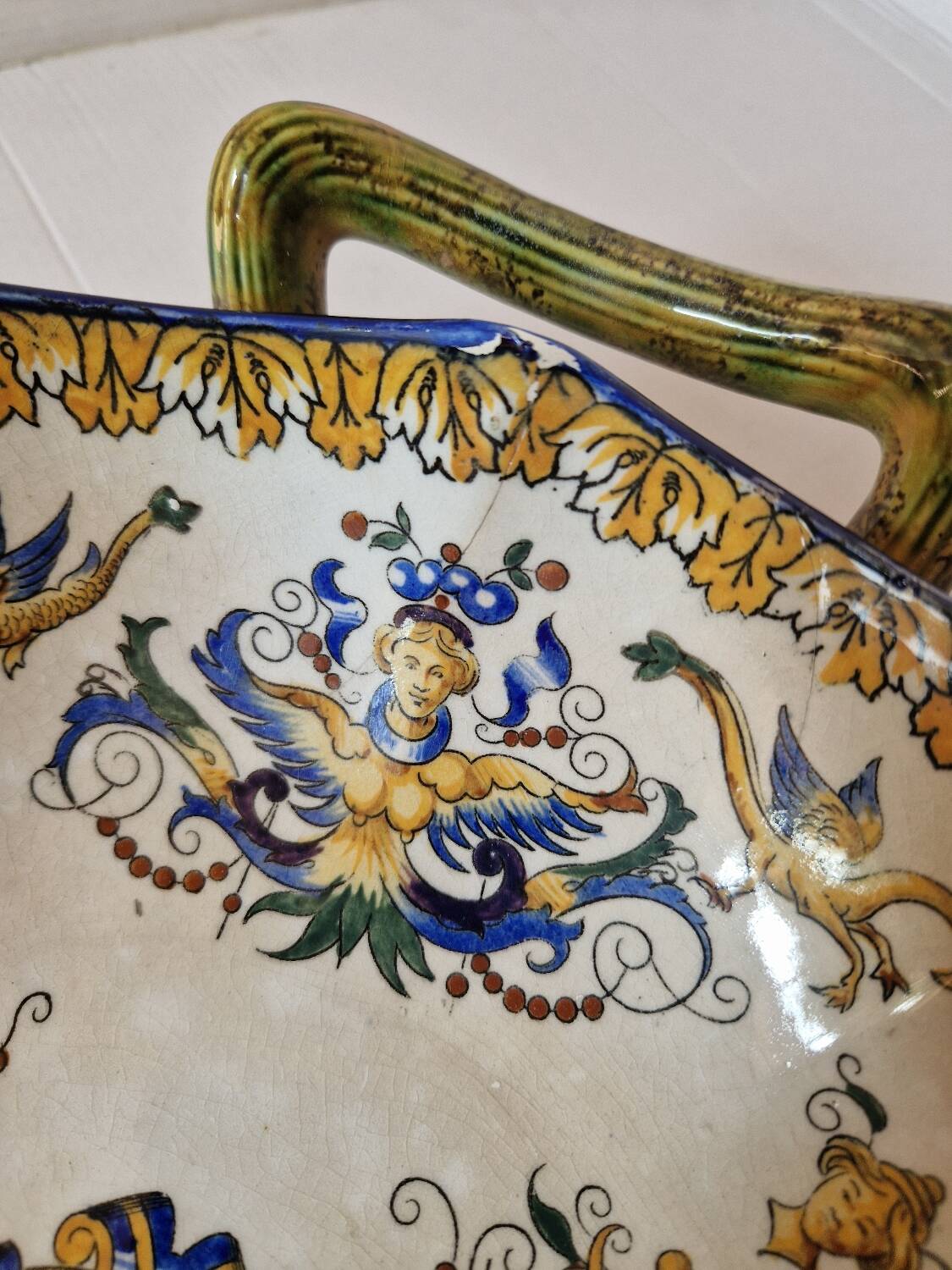 Old ceramic cup / salad bowl signed gien 1900