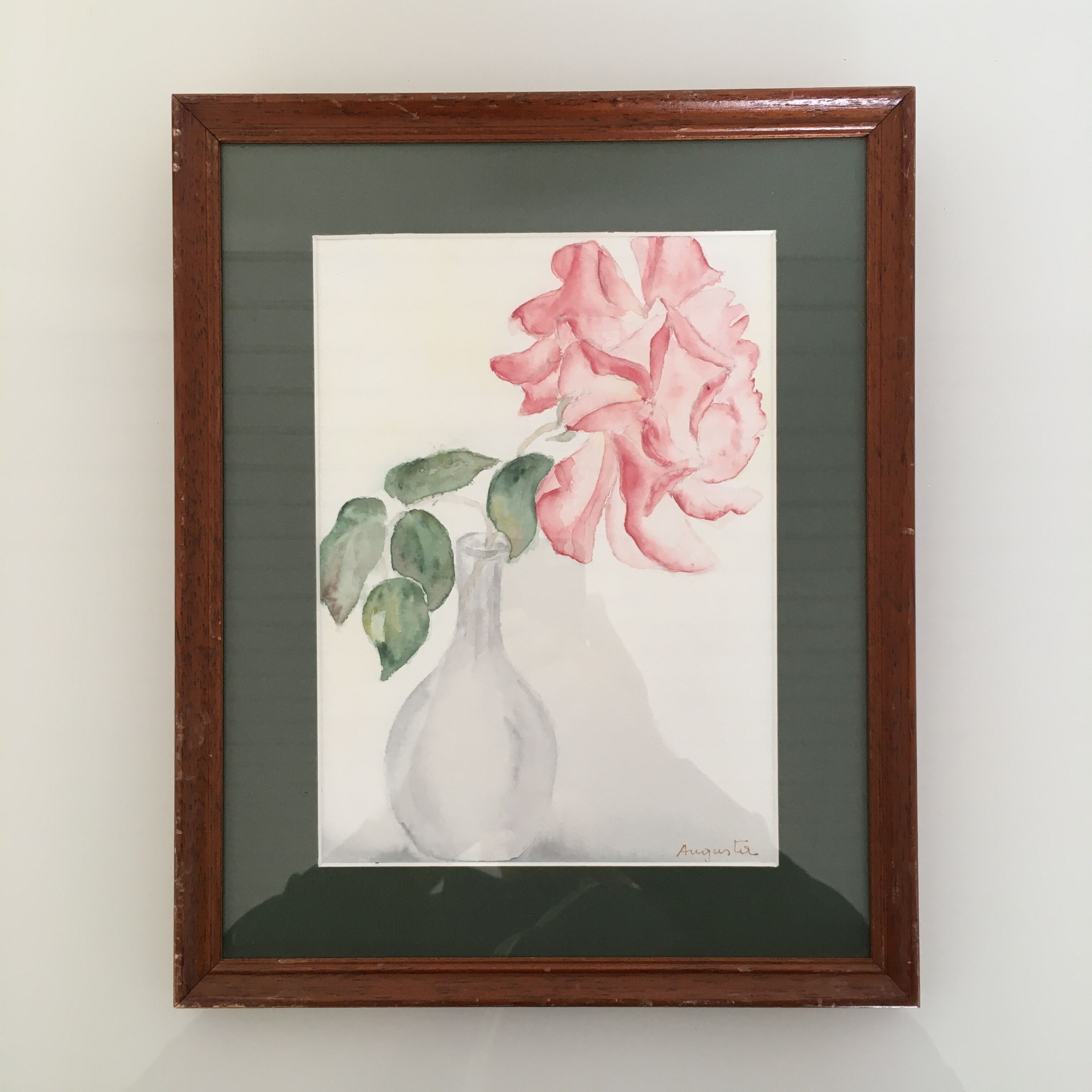 Watercolor rose and soliflore