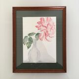 Watercolor rose and soliflore