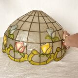 Flower suspension in mother-of-pearl and brass 48 cm