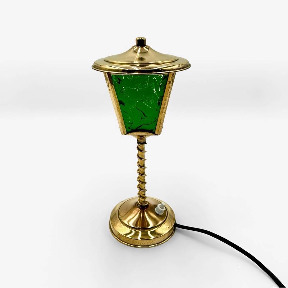 1950s brass and glass street lamp night light