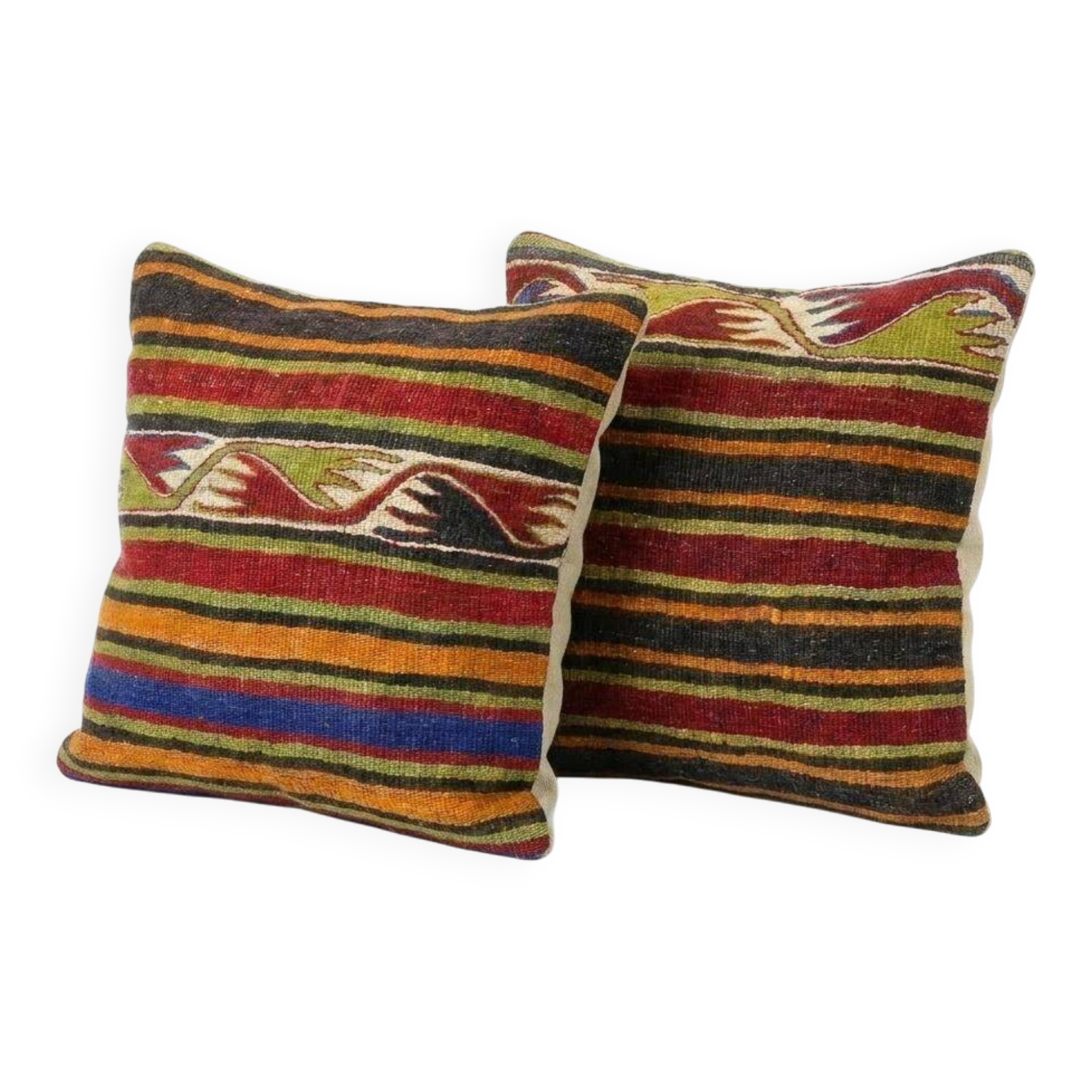 Set of 2 vintage kilim cushion covers 38x41 cm