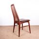 6 Danish chairs in teak and new leather, model "Eva" by Niels Koefoed.
