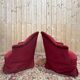 Paire de fauteuils crapauds en velours rouge bordeaux - Style Napoléon III