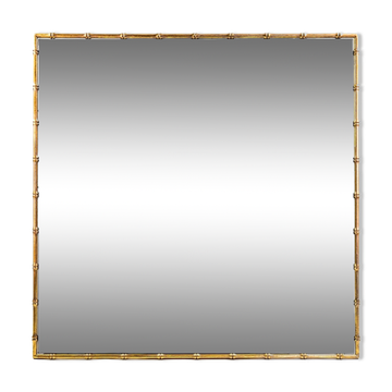 Miroir bamboo métal doré
