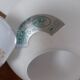 Applique murale opaline blanche métal doré Italie années 80)