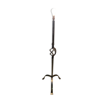 Brutalist tripod floor lamp in wrought iron