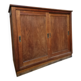 Oak sliding door wardrobe, 1920s