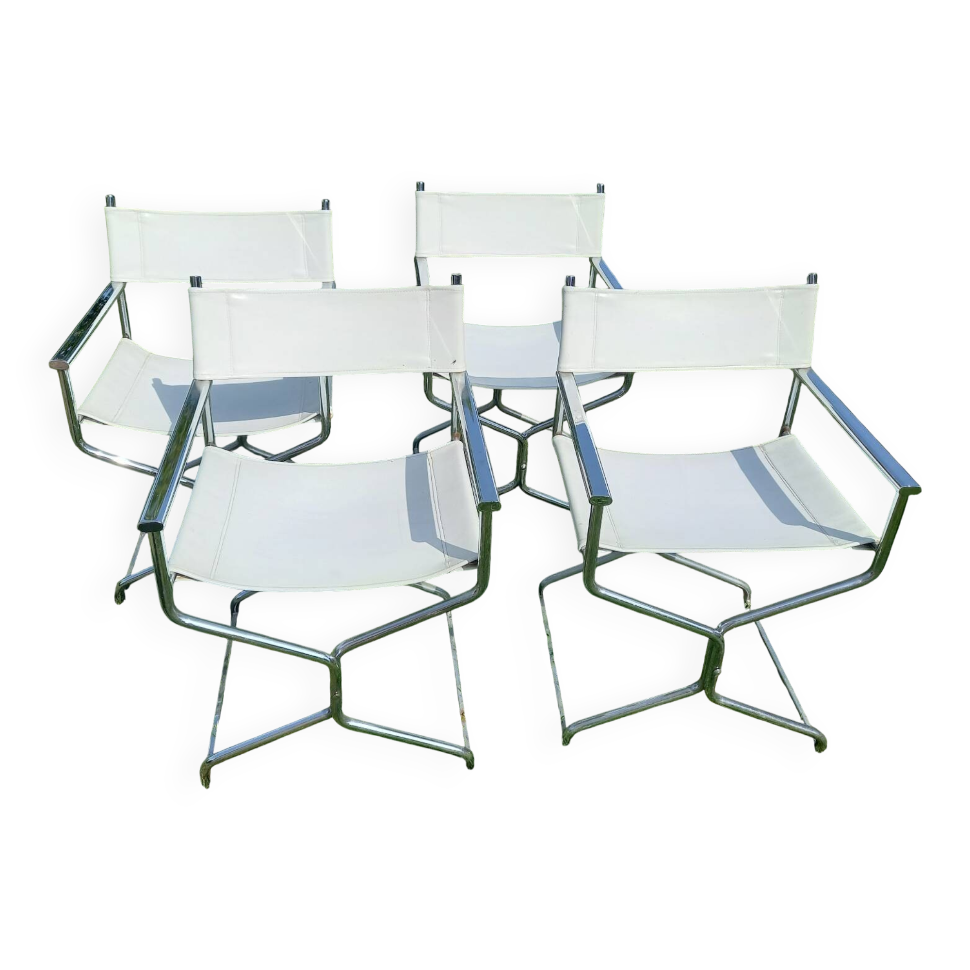 4 vintage charm leather director's armchairs