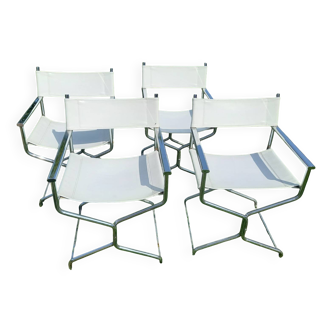 4 fauteuils cuir charme vintage metteur en scène