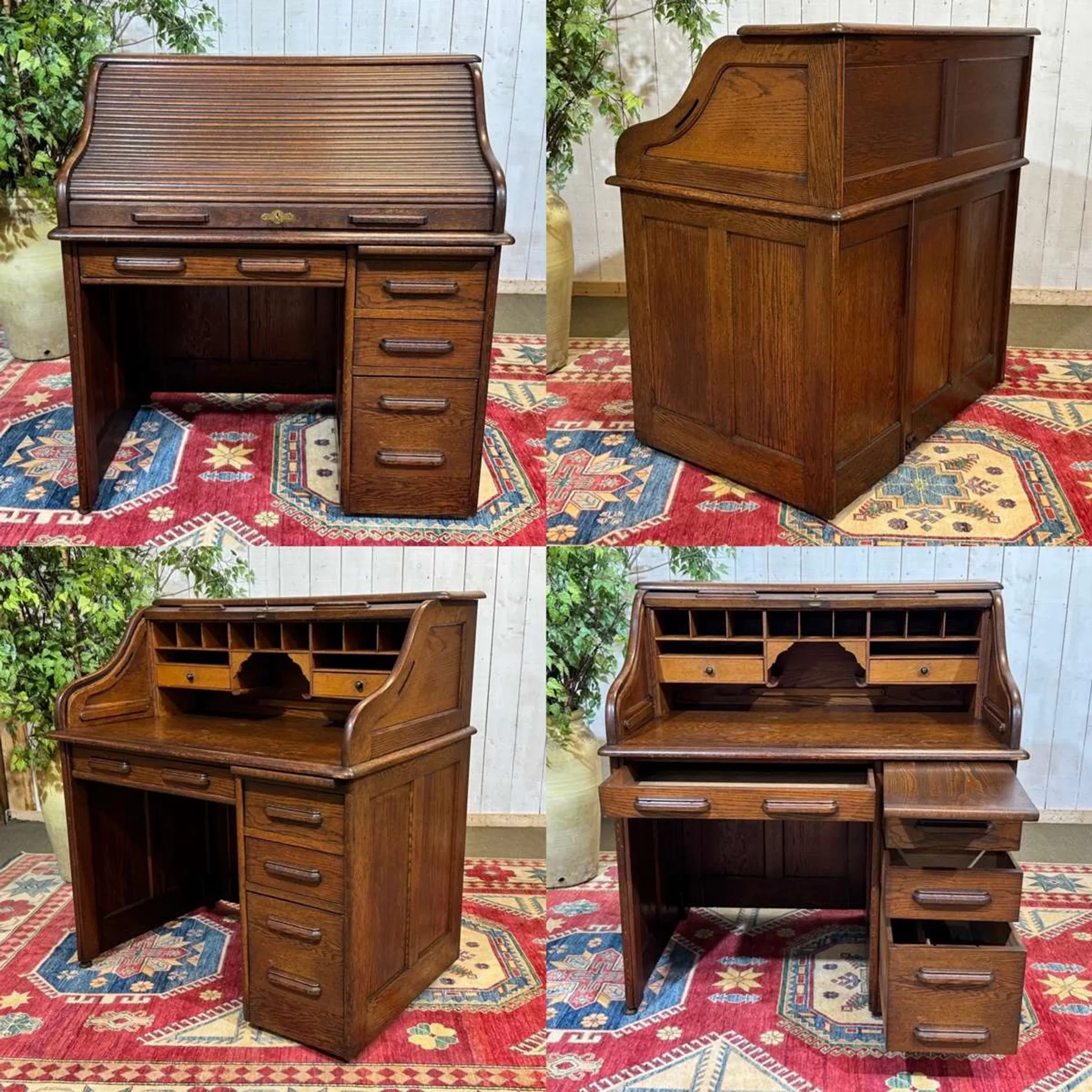Bureau à cylindre en chêne