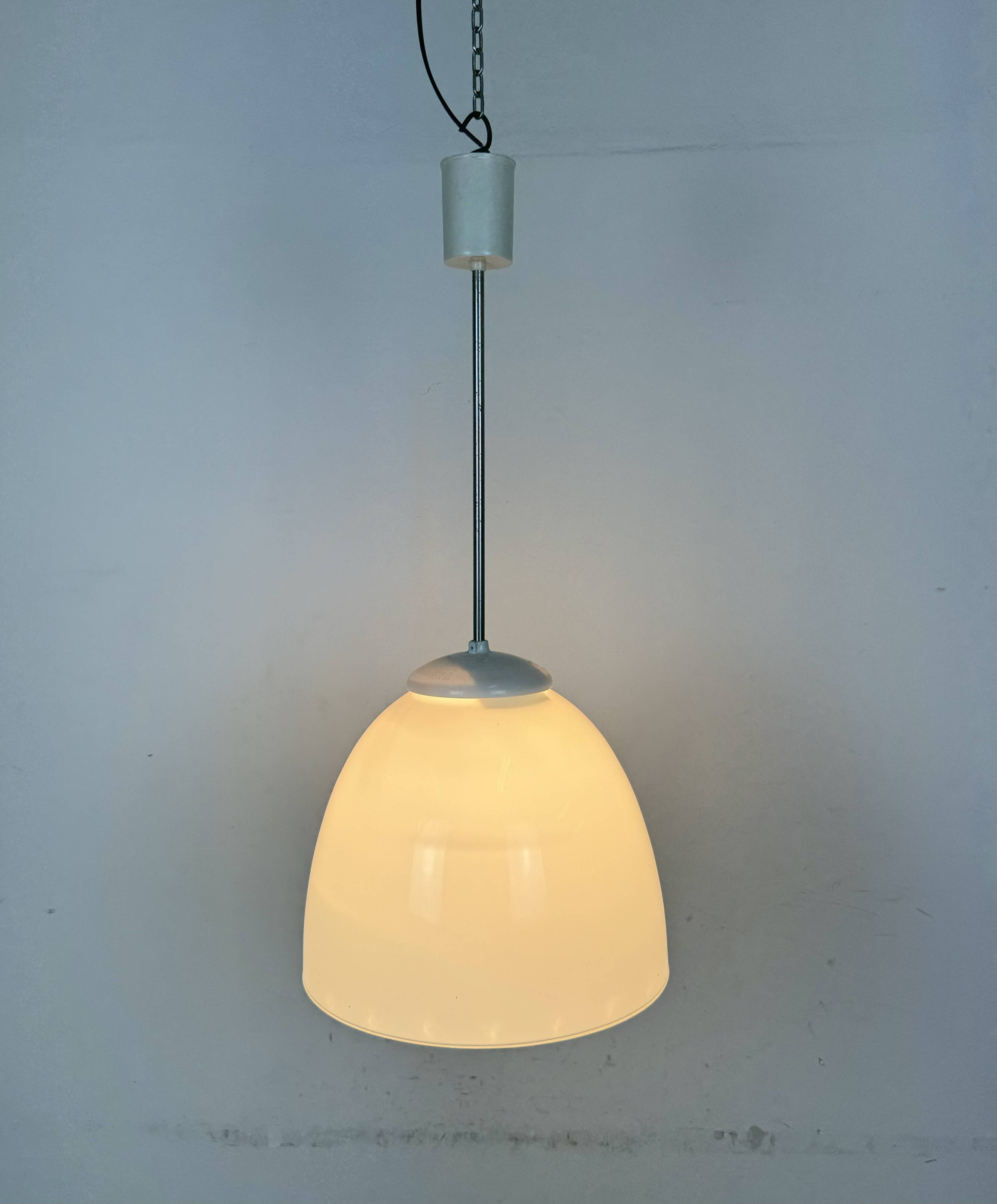Vintage Chandelier with Milk Glass from Elektrosvit, 1960s