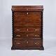 Secretary – Polished oak – Green felt cloth & brass handles – 4 drawers – 1820s