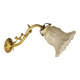 Brass and glass swan neck wall light