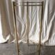 Former sellette tablet gold metal shelf vintage glass trays
