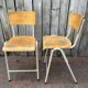 Vintage stackable high stool in beech and metal, 1960s