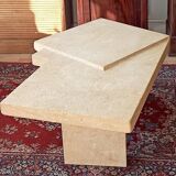 Brutalist coffee table 70s natural stone of Les Eyzies