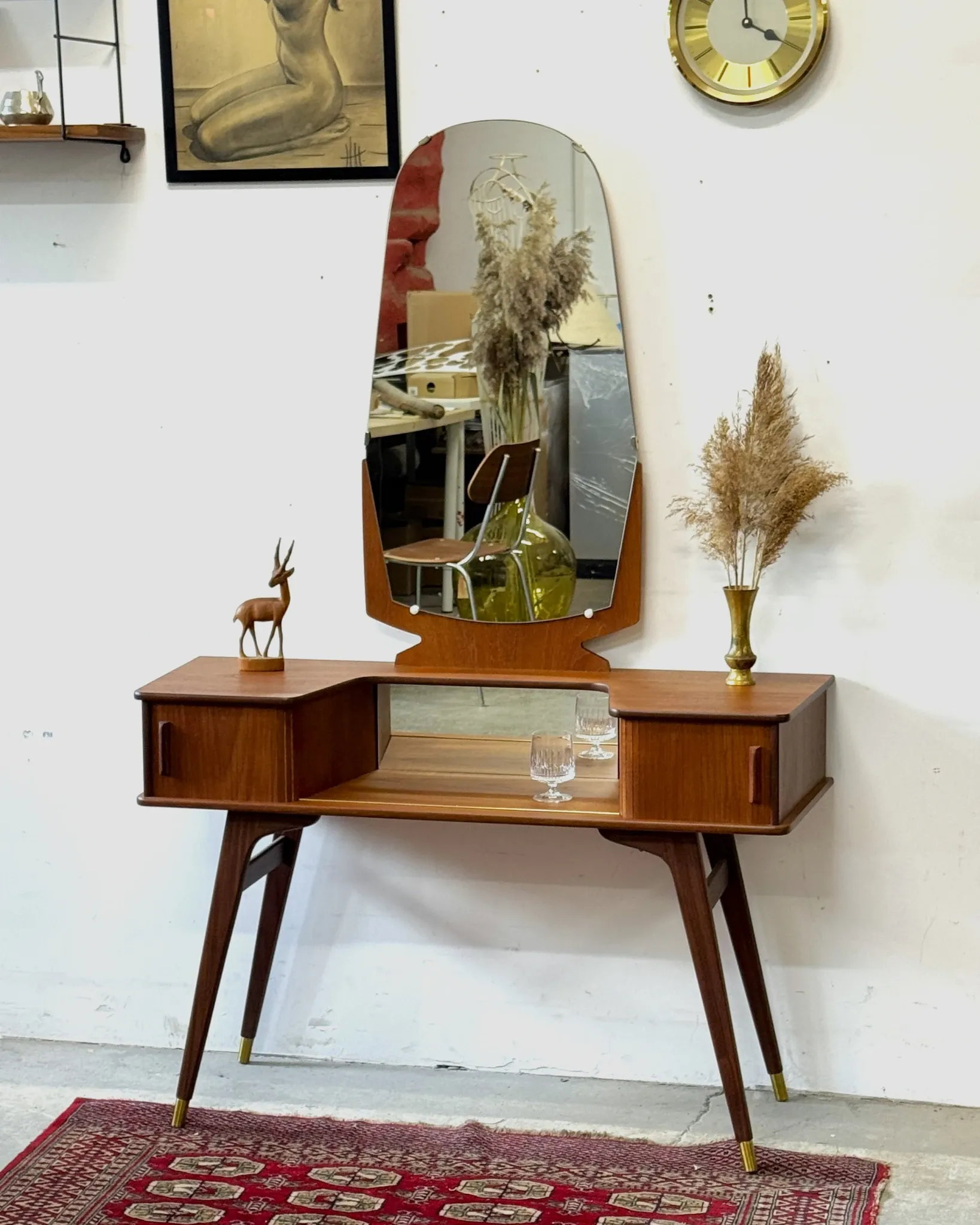 Unique teak dressing table, Scandinavia, 1960s/70s, vintage, mid-c