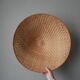 Antique braided conical hat handcrafted traditional vintage Asian crafts