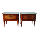 Pair of Art Deco bedside tables, mirrored top.