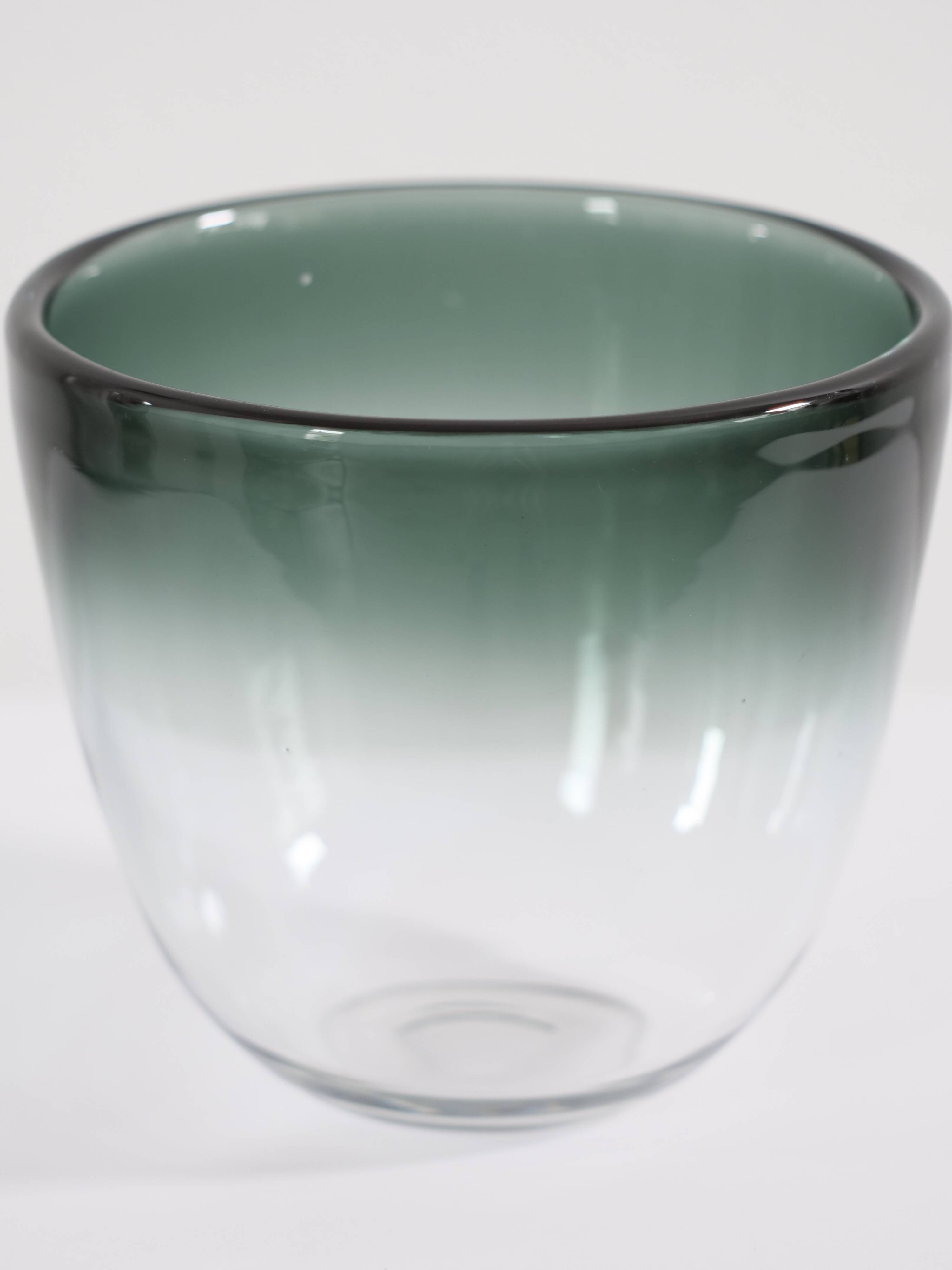 Scandinavian glass vase by Jo Johansfors signed Bengt Orup circa 1960