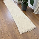 XL beige wool runner / carpet Beni Ouarain
