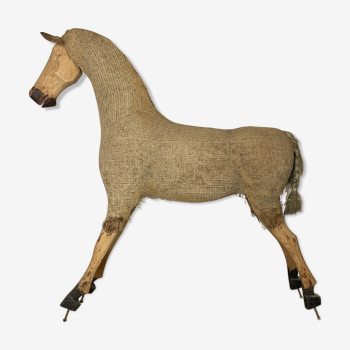 Horse in jute and wood