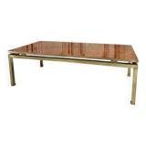 Guy Lefèvre coffee table for Maison JANSEN, imitation lacquer top, circa 1970.